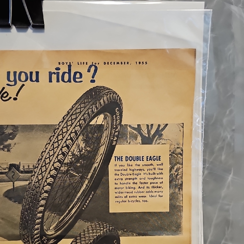 Vintage Goodyear Bike Tires Advertisement / Back Erector Set Advertisement 1955 - Picture 4 of 12